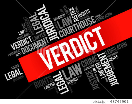 Verdict word cloud collage 48745901