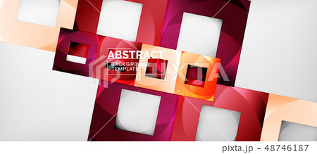 Abstract geometric background. Glossy square shapes composition on grey, minimalistic style template Abstract geometric background. Glossy square shapes composition on grey, minimalistic style template 48746187