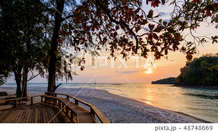 Sunset over the sea at Tarutao island, Thailand 48748669