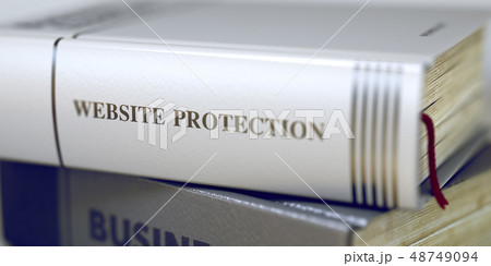 Book Title of Website Protection. 3D Render. Book Title of Website Protection. 3D Render. 48749094