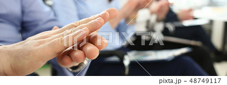 Group of people clap their arm in row during seminar Group of people clap their arm in row during seminar 48749117