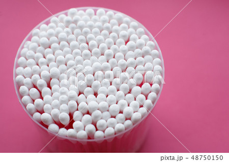 Closeup view from above on round pack of cotton 48750150