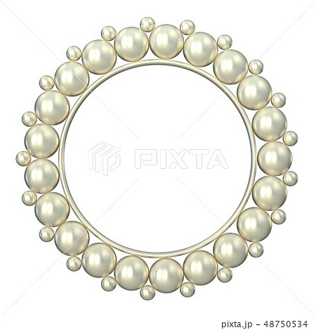 Circle Round Photo Frame Made Of Pearls 3dのイラスト素材