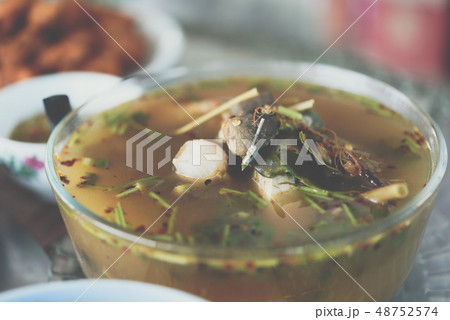 Hot and sour seafood soup (Tom Yum) Hot and sour seafood soup (Tom Yum) 48752574