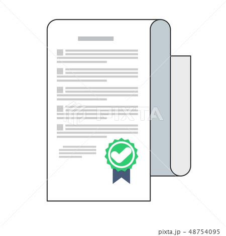 Contract vector icon in a flat style isolated on a background. Design icons of the signed contract. 48754095