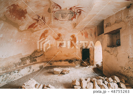 Ancient Frescoes In Walls Of Caves Of David Gareja Monastery Complex. Davit Gareji Monastery Is 48755263