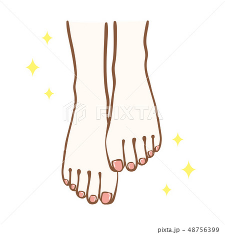 フットネイル 女性 足先のイラスト素材