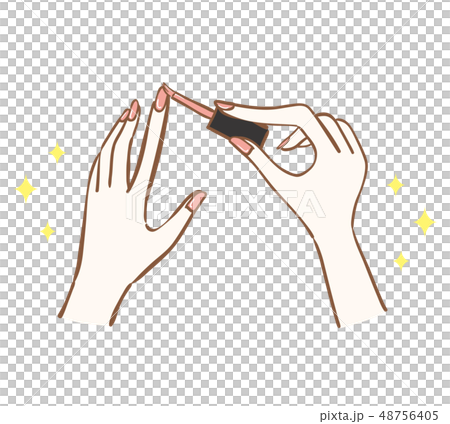 マニキュアを塗る　女性　手元 48756405