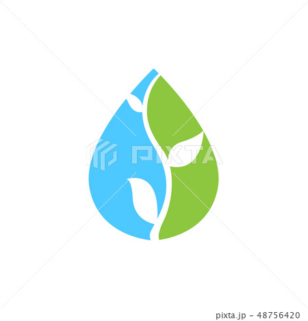 Abstract water drop mixed with leaves. 48756420