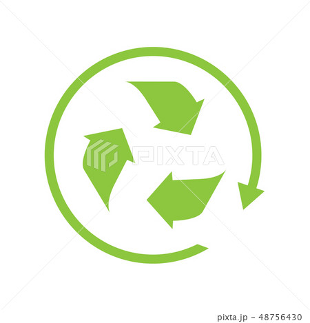 Recycling symbol in a circular arrow Recycling symbol in a circular arrow 48756430