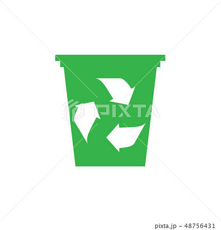 Trash can with recycling symbol Trash can with recycling symbol 48756431