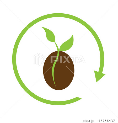 Plant in a circular arrow Plant in a circular arrow 48756437