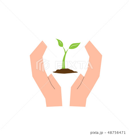 Isolated hands with a plant 48756471