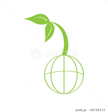 Isolated world web icon with a plant Isolated world web icon with a plant 48756472