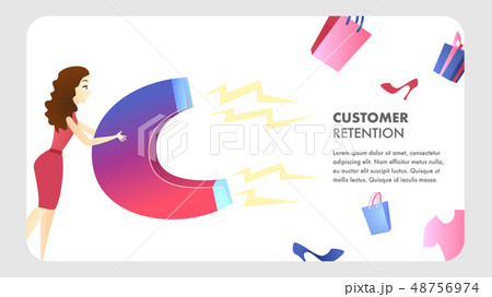 Customer Retention Website Vector Color Template 48756974