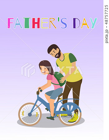 Vector Flat Illustration Written Fathers Day. 48757725
