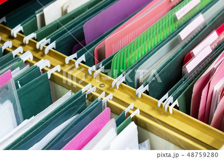 The files document in a file cabinet  48759280