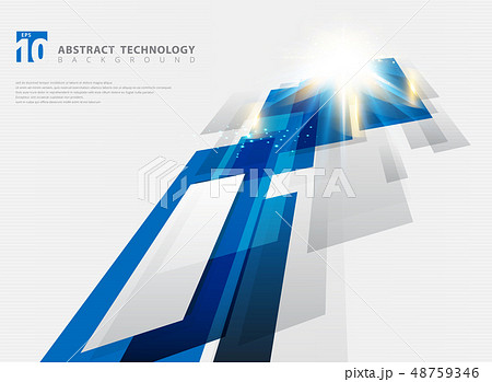 Abstract perspective technology geometric blue 48759346