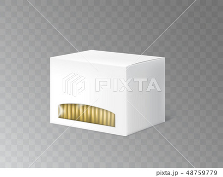 White container with tea bags realistic vector 48759779