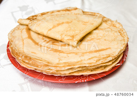 a stack of Russian pancakes 48760034