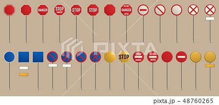 Traffic signs. Blank warning, danger Traffic signs. Blank warning, danger 48760265