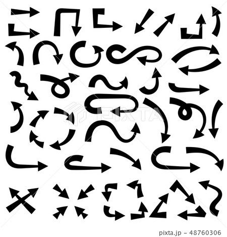 Arrows. Black doodle signs 48760306