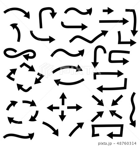 Arrows. Black signs Arrows. Black signs 48760314
