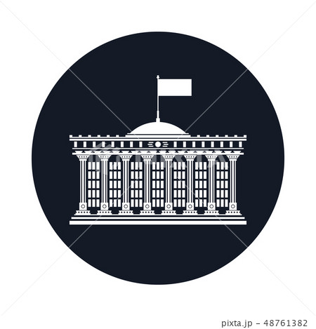 Icon with Bank House Isolated 48761382