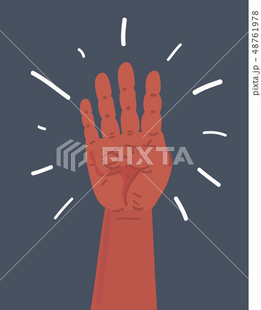 Four fingers gesture on dark. 48761978