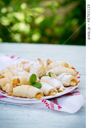 Homemade croissants in the garden 48763119