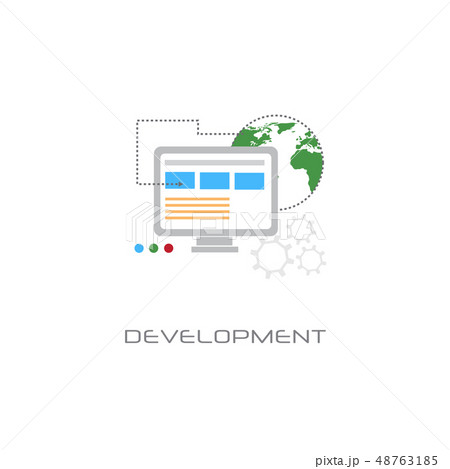 computer programming software development concept line style white background 48763185