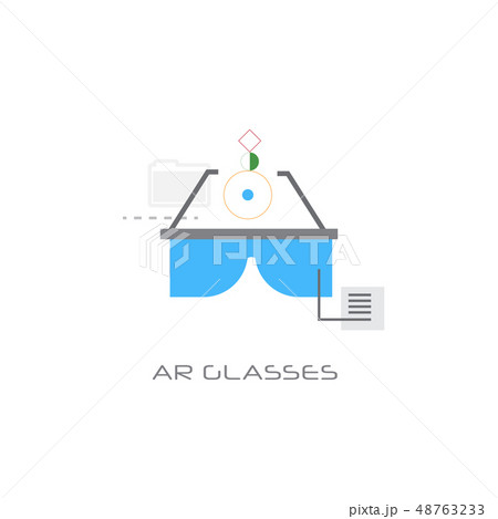 ar glasses augment reality concept digital technology line style white background 48763233