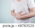 Asian Young men are suffering from stomach ulcers. 48763520