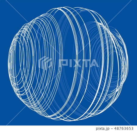 Sphere of spirals outline. Vector Sphere of spirals outline. Vector 48763653