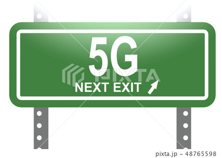 5G word with green sign board isolated 5G word with green sign board isolated 48765598
