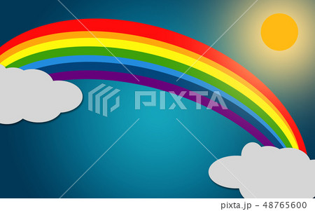 Color rainbow with clouds isolated 48765600