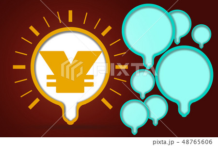 Illustration of light bulb with a Japanese Yen Illustration of light bulb with a Japanese Yen 48765606
