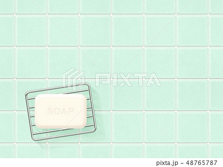 タイル-ソープ-背景素材-バスグッズ タイル-ソープ-背景素材-バスグッズ 48765787