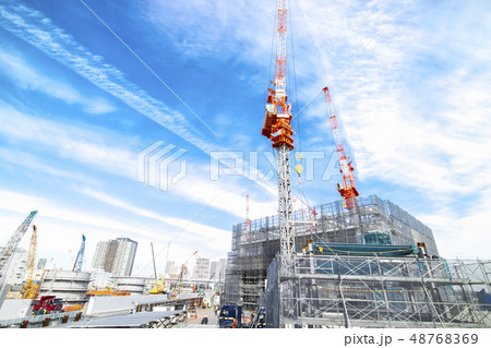 マンション・ビルの建設現場 48768369