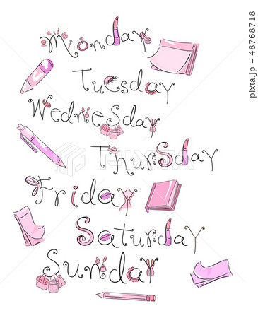 Days Of The Week Lettering Illustration 48768718
