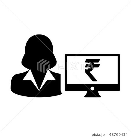 Computer icon vector female person user rupee 48769434
