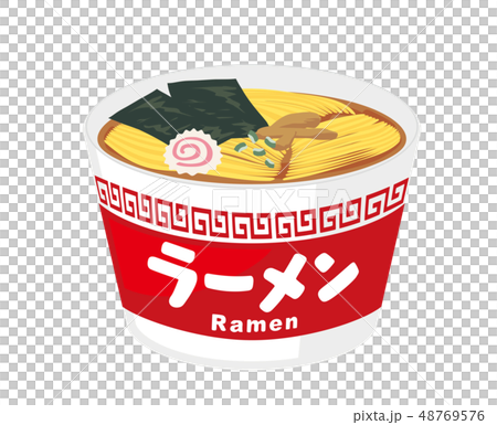 カップラーメン　ラーメン　カップ麺　イラスト 48769576