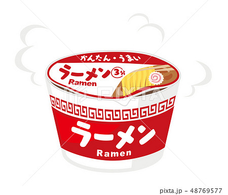 カップラーメン　ラーメン　カップ麺　イラスト 48769577