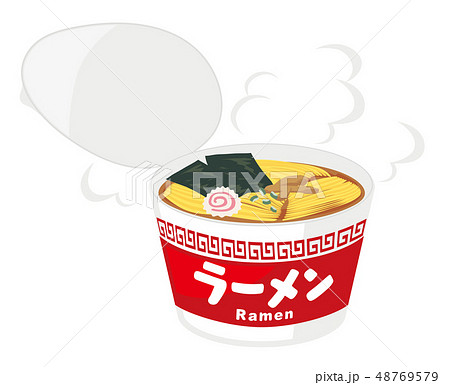 カップラーメン　ラーメン　カップ麺　イラスト 48769579
