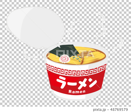 カップラーメン　ラーメン　カップ麺　イラスト 48769579