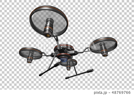 Drone With Camera Transparent Material Stock Illustration