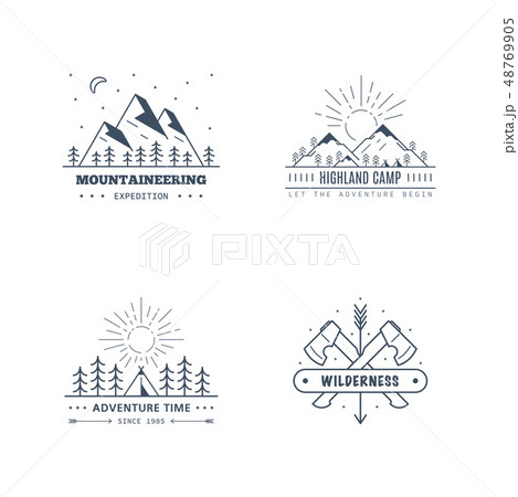 Outdoor activities logo set 48769905