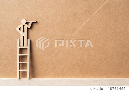wooden businessman with leadership concept 48771465