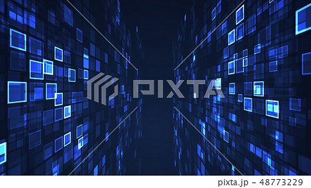 Abstract digital graphic flashing rectangle grid 48773229