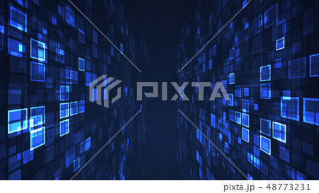Abstract digital graphic flashing rectangle grid 48773231